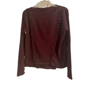 🔵Women's Loft Burgundy Long Sleeve Sweater Size S